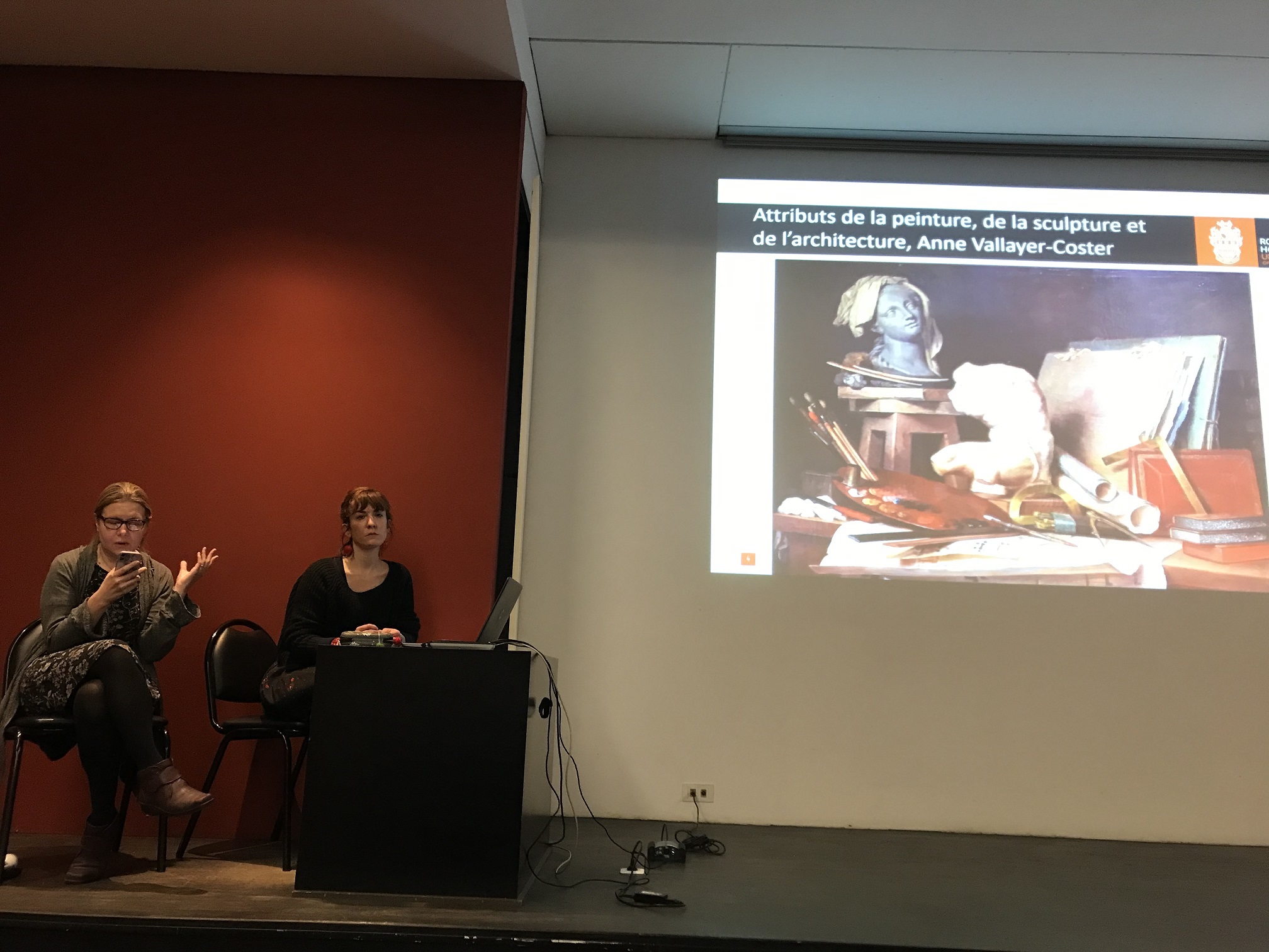 Photo de la présentation de Hannah Thompson et Marion Chottin au Musée des Beaux Arts de Rouen. 